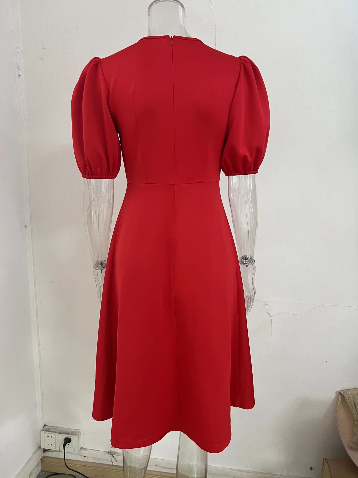 Women's Hot Sale A-Line Summer Casual Dress New Design High Quality Puff Sleeve Plus Size Loose Silhouette Birthday Celebrations Dress Short Sleeved Knee Length A-line Dress