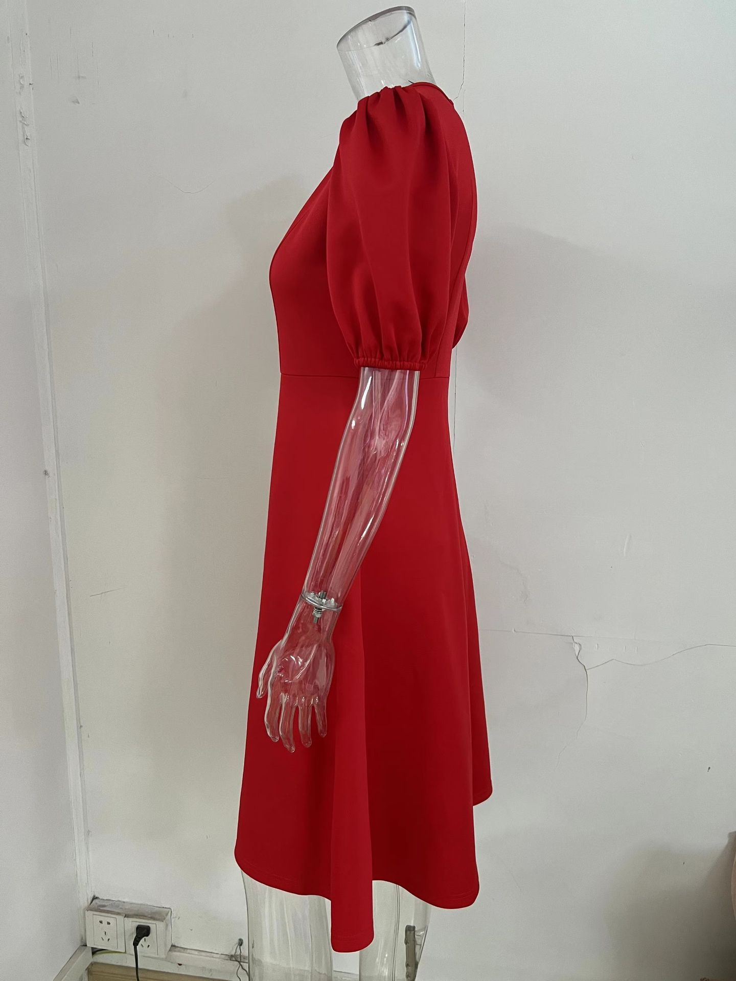 Women's Hot Sale A-Line Summer Casual Dress New Design High Quality Puff Sleeve Plus Size Loose Silhouette Birthday Celebrations Dress Short Sleeved Knee Length A-line Dress
