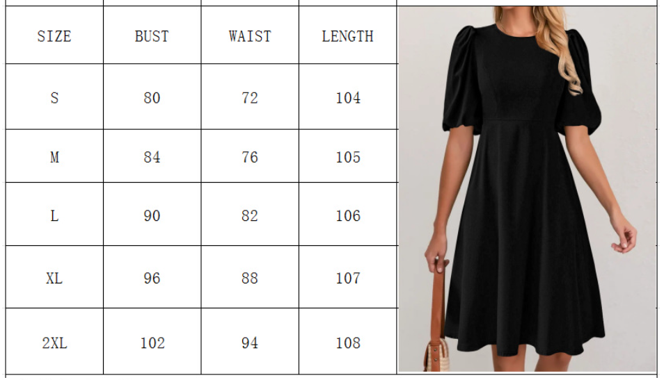 Women's Hot Sale A-Line Summer Casual Dress New Design High Quality Puff Sleeve Plus Size Loose Silhouette Birthday Celebrations Dress Short Sleeved Knee Length A-line Dress