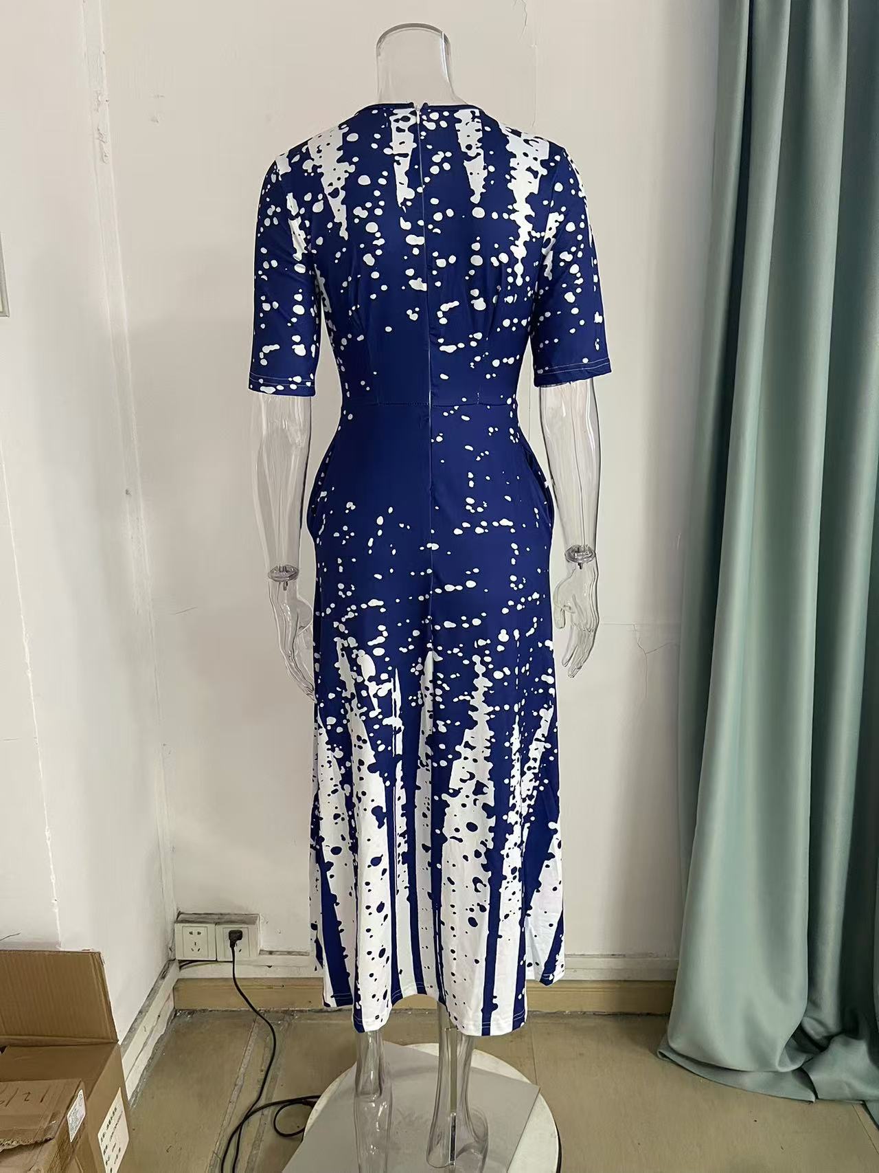 Solid Casual Medium Pom-Pom Asymmetrical Neck Lantern Sleeve Ruched Floor-Length Empire Waist Dress Ladies' Comfortable and Elegant Dress Breathable and Casual Printed Party Dress