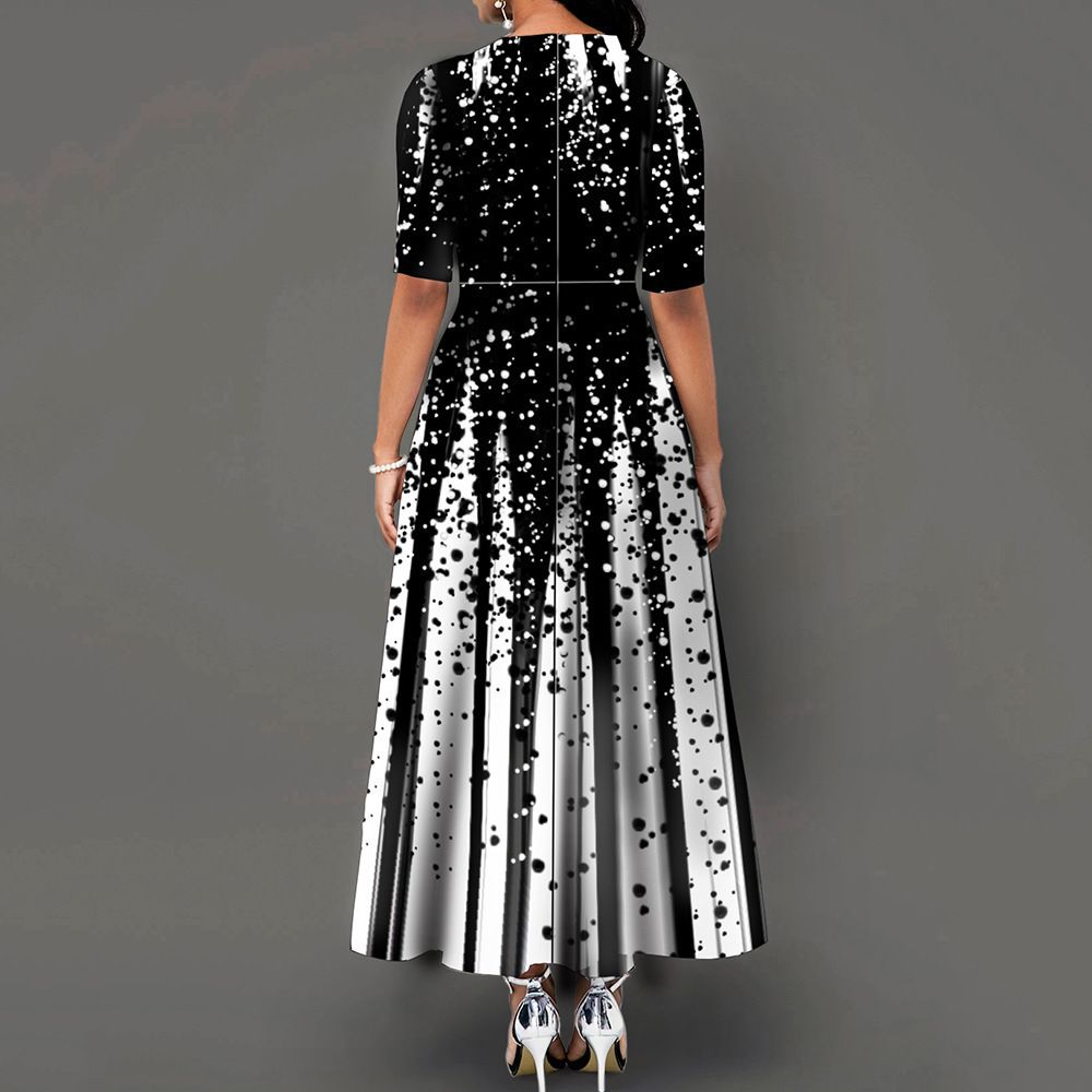 Solid Casual Medium Pom-Pom Asymmetrical Neck Lantern Sleeve Ruched Floor-Length Empire Waist Dress Ladies' Comfortable and Elegant Dress Breathable and Casual Printed Party Dress