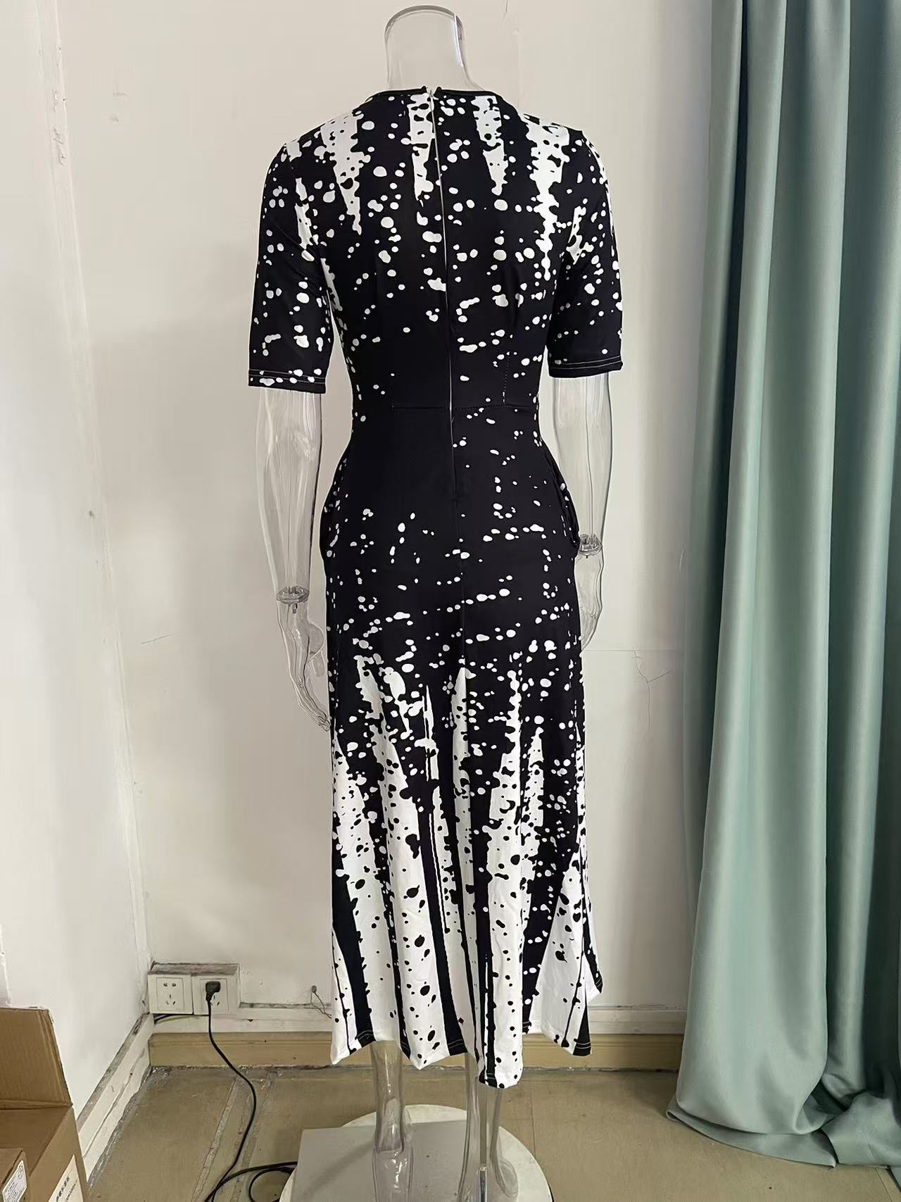 Solid Casual Medium Pom-Pom Asymmetrical Neck Lantern Sleeve Ruched Floor-Length Empire Waist Dress Ladies' Comfortable and Elegant Dress Breathable and Casual Printed Party Dress