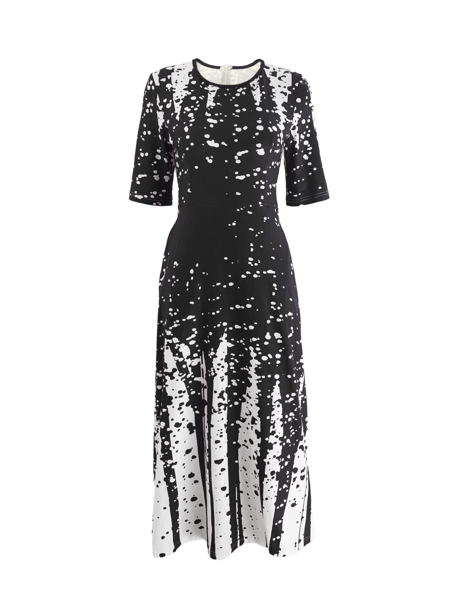 Solid Casual Medium Pom-Pom Asymmetrical Neck Lantern Sleeve Ruched Floor-Length Empire Waist Dress Ladies' Comfortable and Elegant Dress Breathable and Casual Printed Party Dress