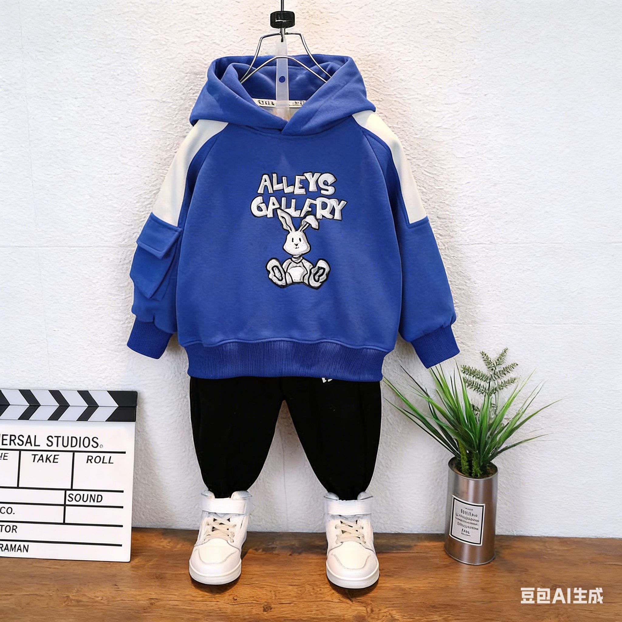 Baby's Boys Casual Pullover Hoodie Winter Long Sleeve Oversize Printed Cotton Breathable Windproof Sweatshirt T-shirts Sportswear Hoodies（Only Have Hoodie, No have pants）