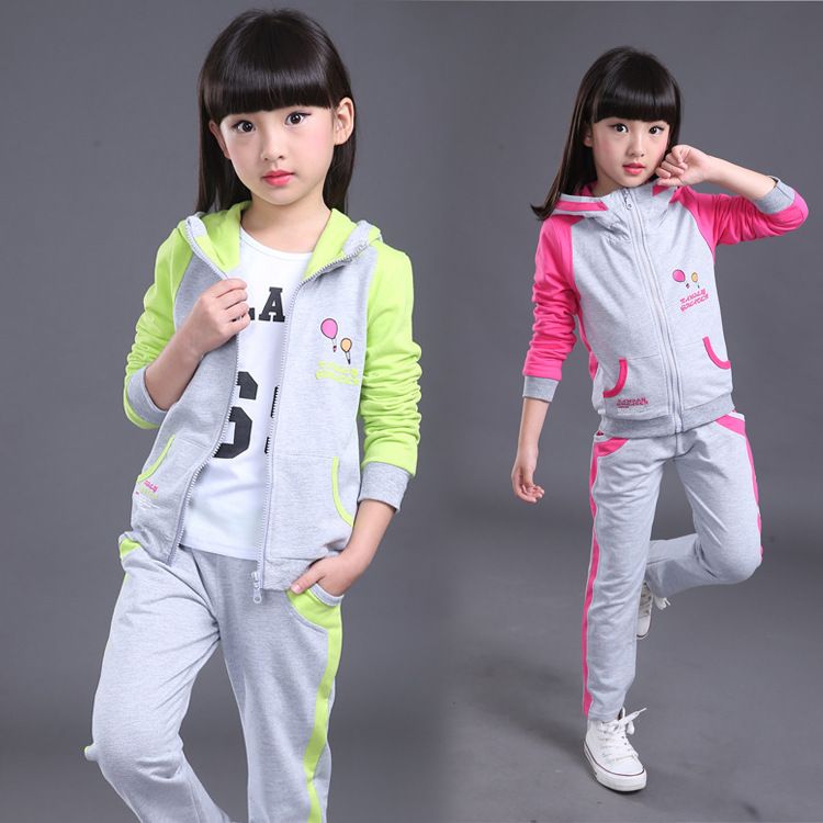 Kids Tracksuit for Boys Solid Pattern Jogger Sets with Zipper Outdoor Baby Clothes Swagger Crafts Children Girls Clothing Set Two Piece Suit Kids Clothes Pantsuits Casual Outfit