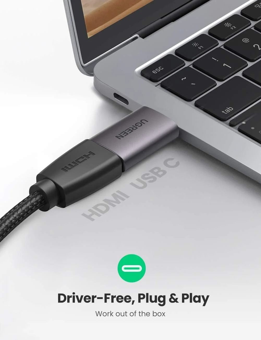 UGREEN USB-C To HDMI Female Adapter 4K 60HZ-70450 For Laptops, Tablets and Macbooks