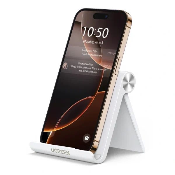 UGREEN LP106 30285 Portable Cell Phone Stand Holder- White For Phones and Tablets
