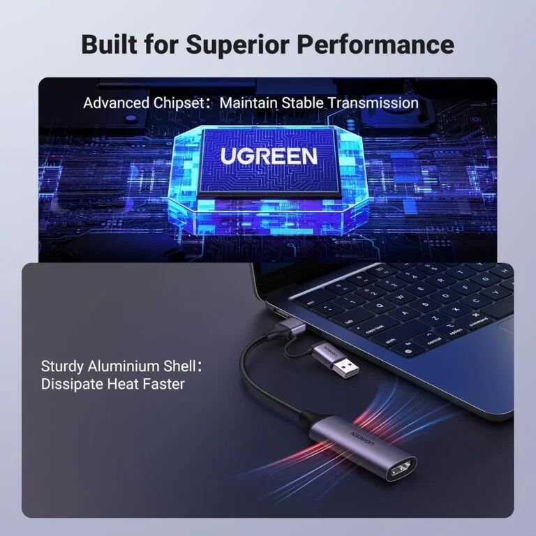 UGREEN CM716  25854 Full HD 1080P 60FPS Capture Card HDMI to USB A/Type C 4K Video Capture Card for Streaming