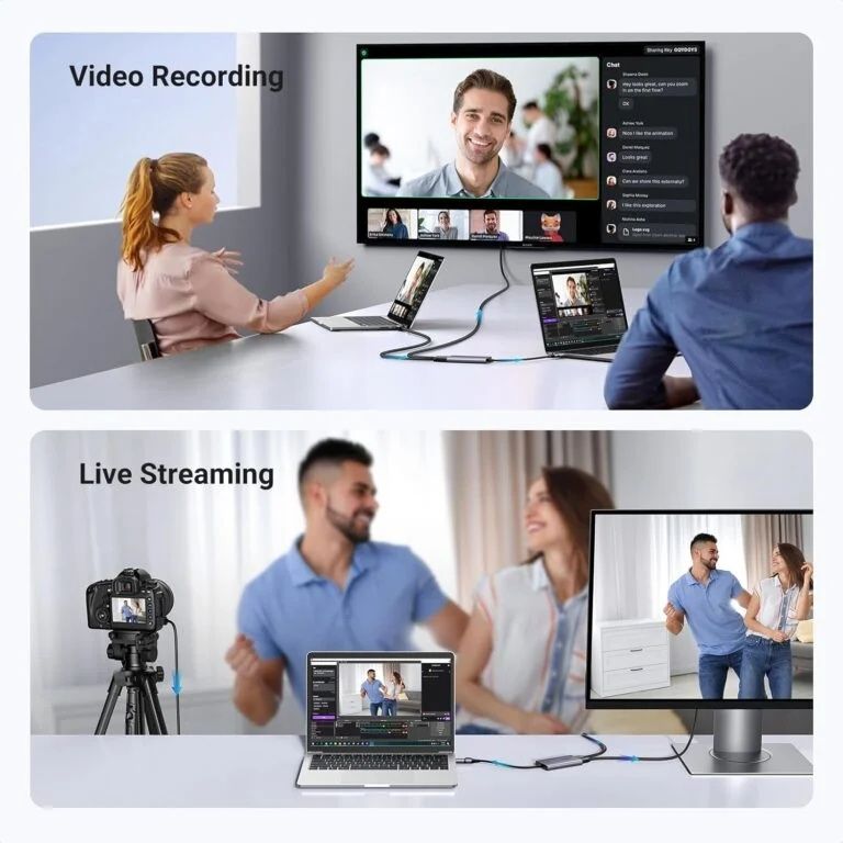 UGREEN 4K@30Hz HDMI Capture Card HDMI to USB 3.0 HDMI Loop Out Video Capture Card for Streaming