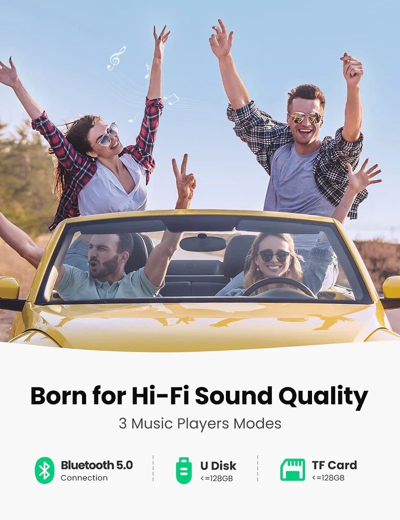 UGREEN Car Bluetooth Adapter - Bluetooth FM Transmitter for Car PD/QC 3.0 Car Charger CD229 80910