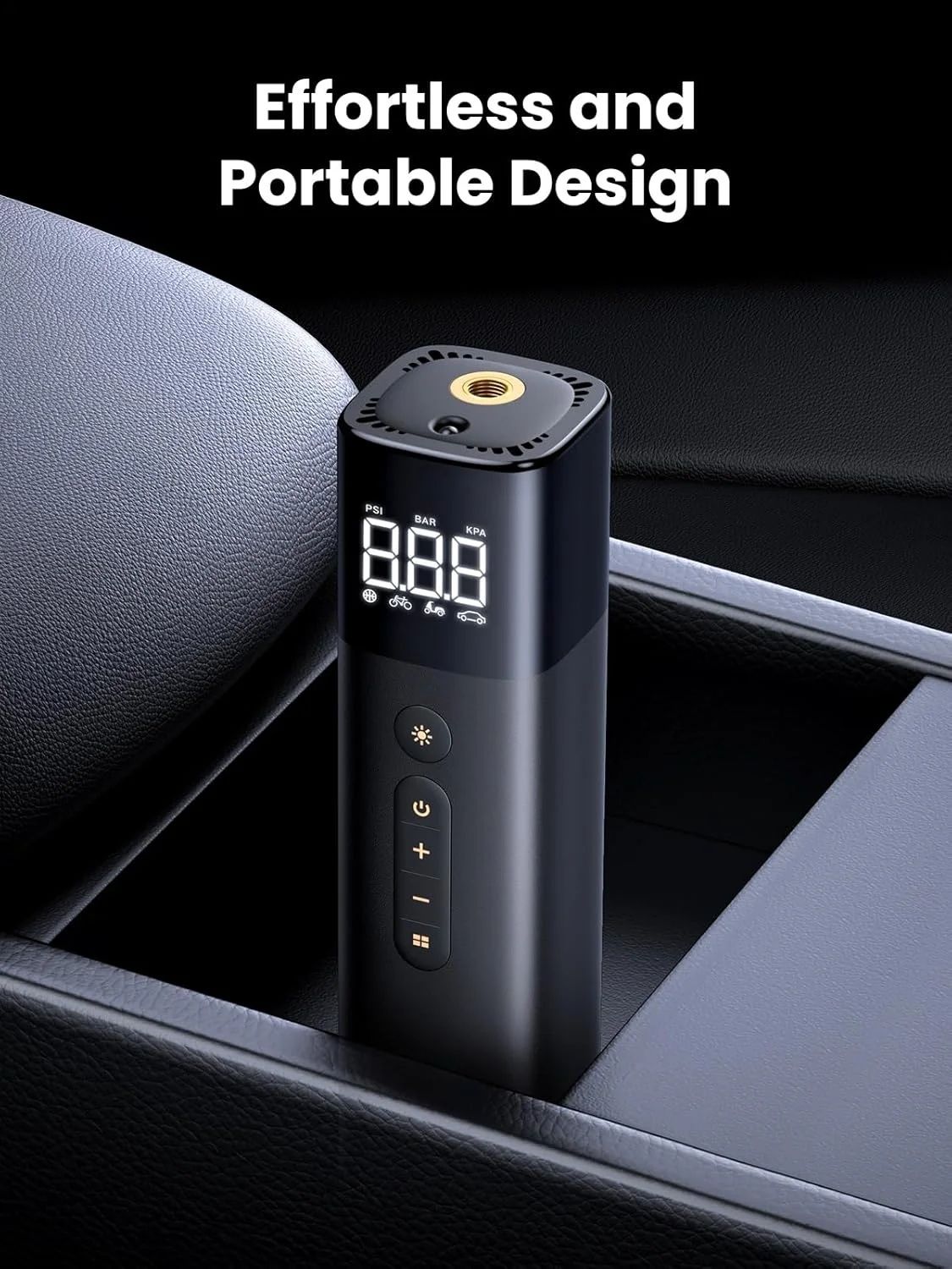 UGREEN Tyre Inflator Portable Air Pump 150PSI/10.3BAR DC 12V Air Compressor with LED Light, Tire Pressure Detection for Car, Bike, Motorcycle, Ball, Air Mattress, Pool Toys CD259 35573