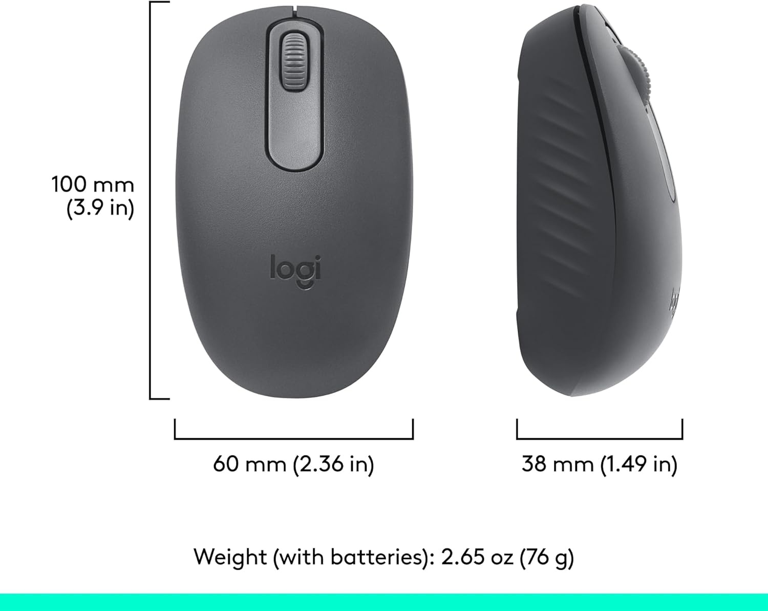 Logitech M196 Bluetooth Wireless Mouse, Compact and Portable Mouse for Laptops, Tablets and More, Smooth Tracking, Compatible with PC and Mac, Windows and macOS