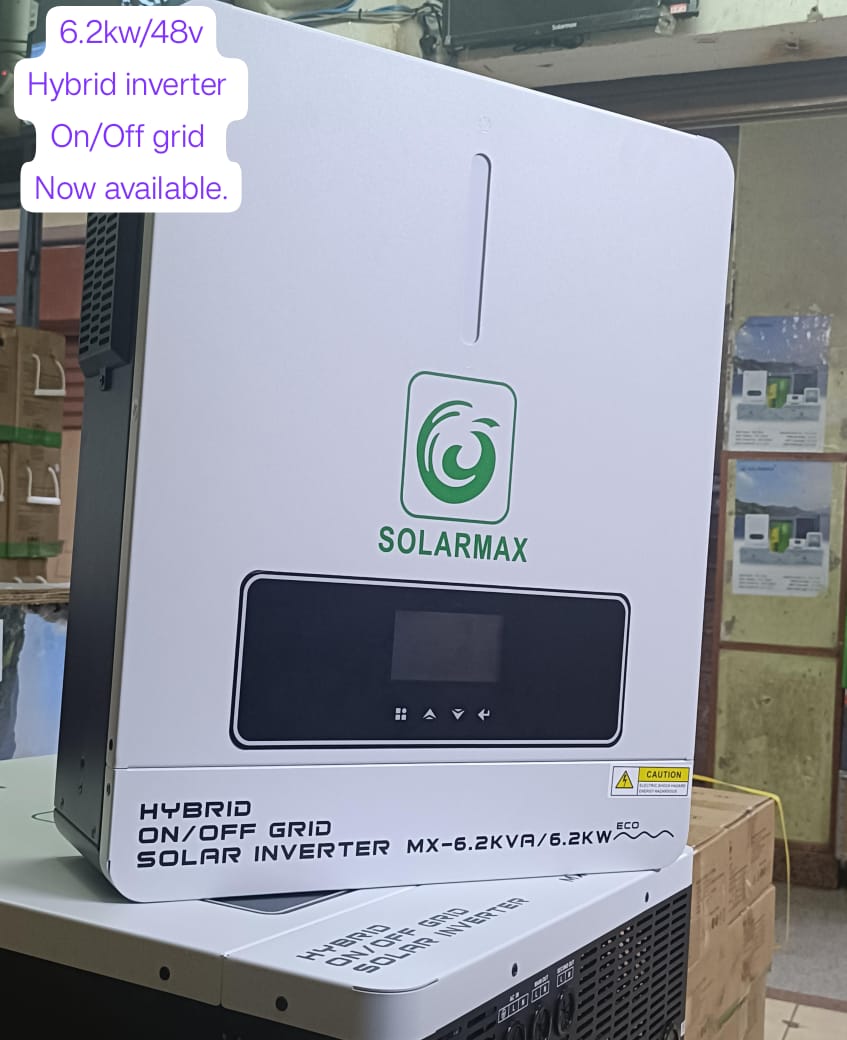 6.2KW Hybrid Inverter  6.2KVa on / off grid hybrid inverter  48V Can work with or without batteries  , 2 Years waranty , Full  Load MPPT Load
