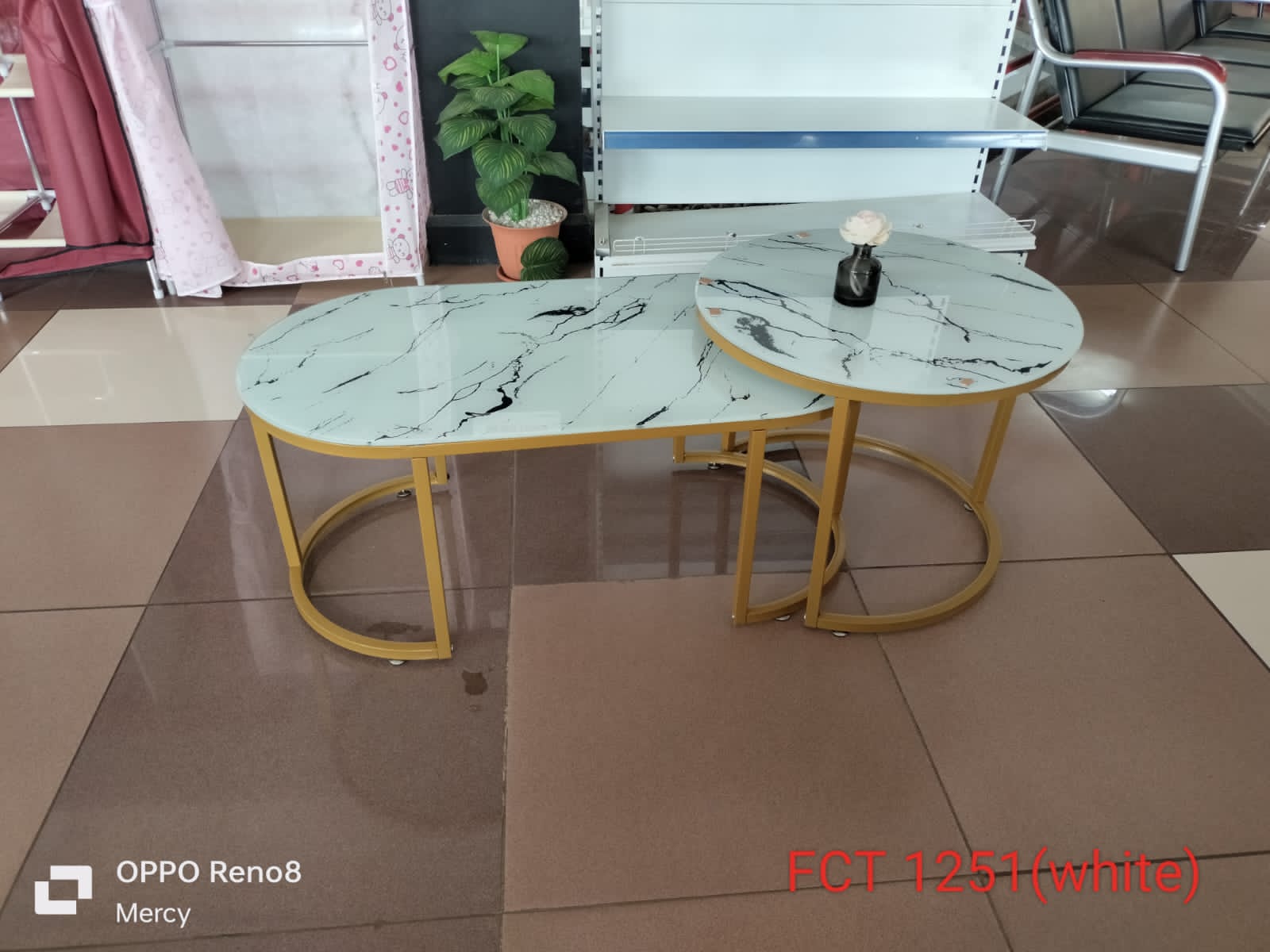 2 IN 1 MARBLE NESTING COFFEE TABLE WITH GLASS EFFECT - Stable design and high-quality materials, adds a modern aesthetic and practicality to your space, impressing guests and enhancing decor .