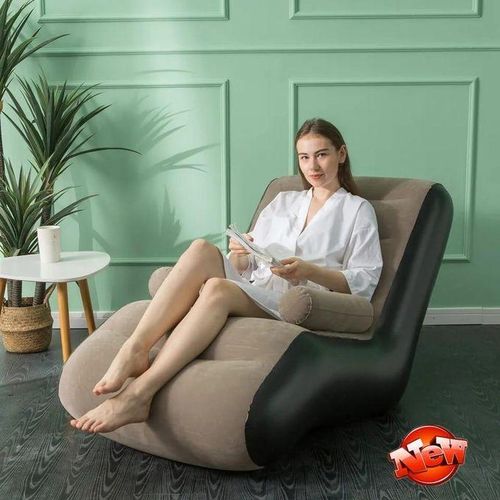Inflatable Seat With Armrest / Lazy Sofa Plus Free Pump - Provides a perfect way of releasing stress, Fits the ground effectively, preventing the sofa from moving, Has a thicker bottom .