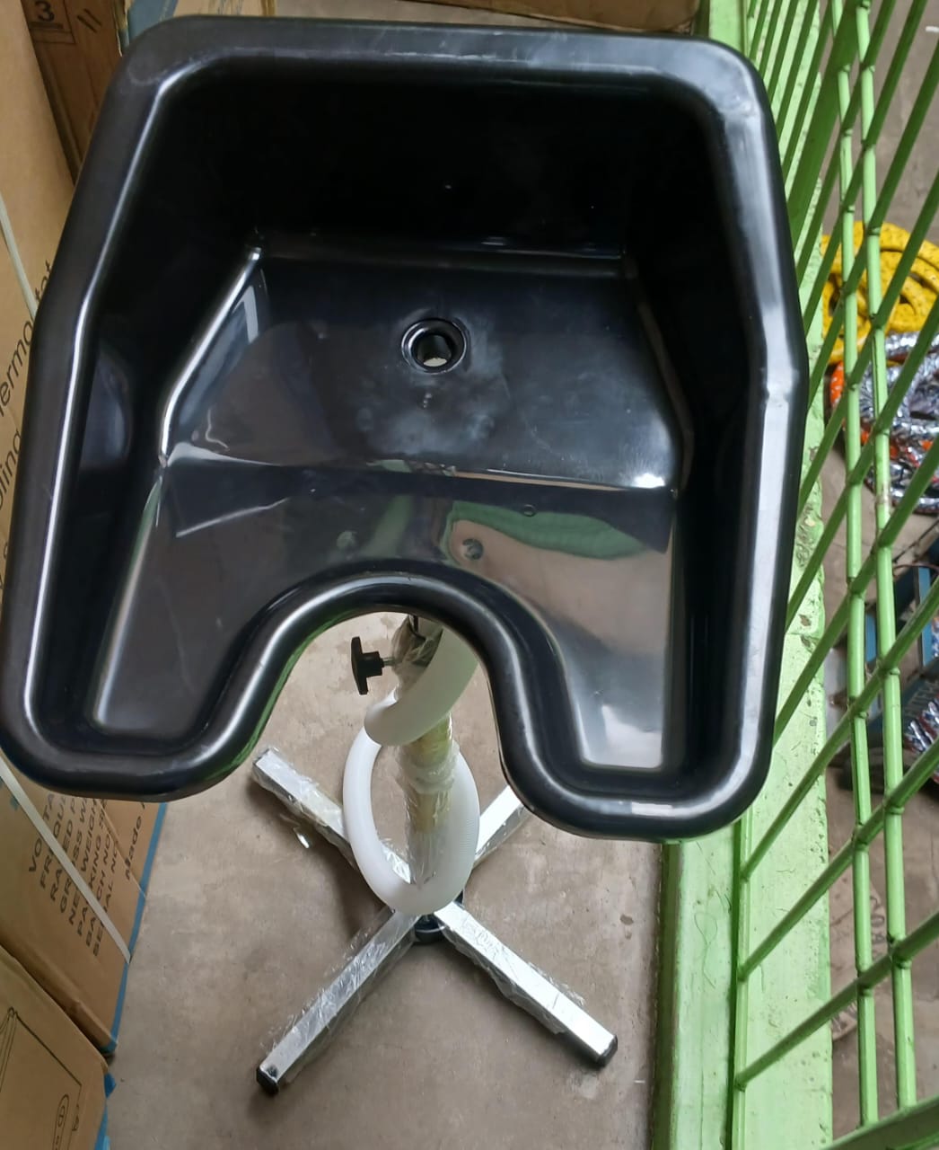 Fashion Adjustable Salon Sink, Basin With Stand For Hair Cleaning - Portable hair sink made of durable ABS composite, Height adjustable from 39 in. to 55 in. from floor to top of basin when parallel.