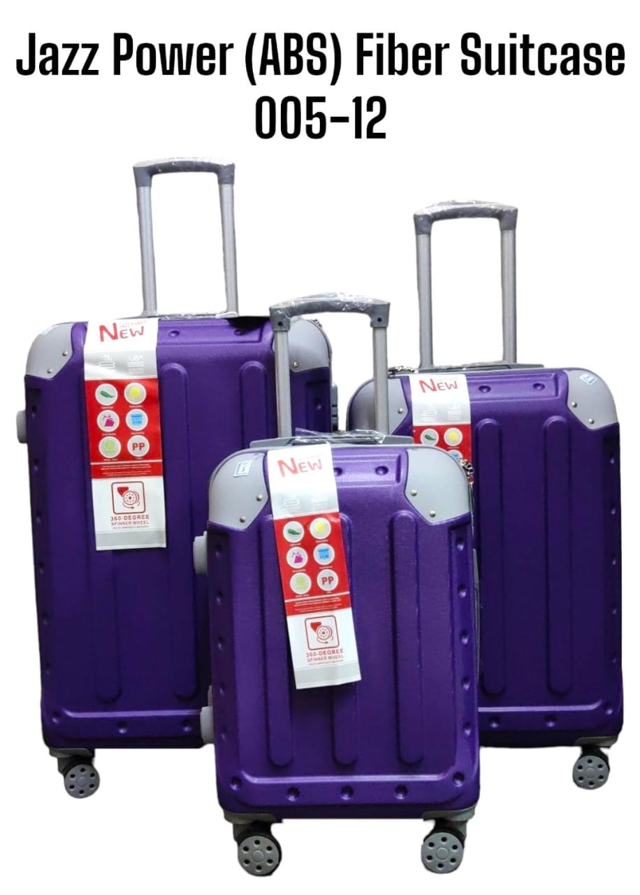 3 IN 1 JAZZ POWER ABS FIBER SUITCASE 26" - Comes with a set of 360-degree wheels for convenient movement, Large and spacious enough for your belongings, Ideal for business trips or family vacations .