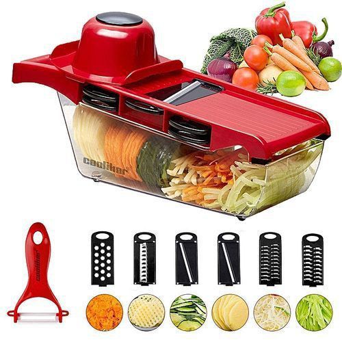 8 IN 1 SALAD SUPER SLICER - Uniform slicing vegetables Slicer can cut incredibly thin and even pieces for you as you move the food across its blade.