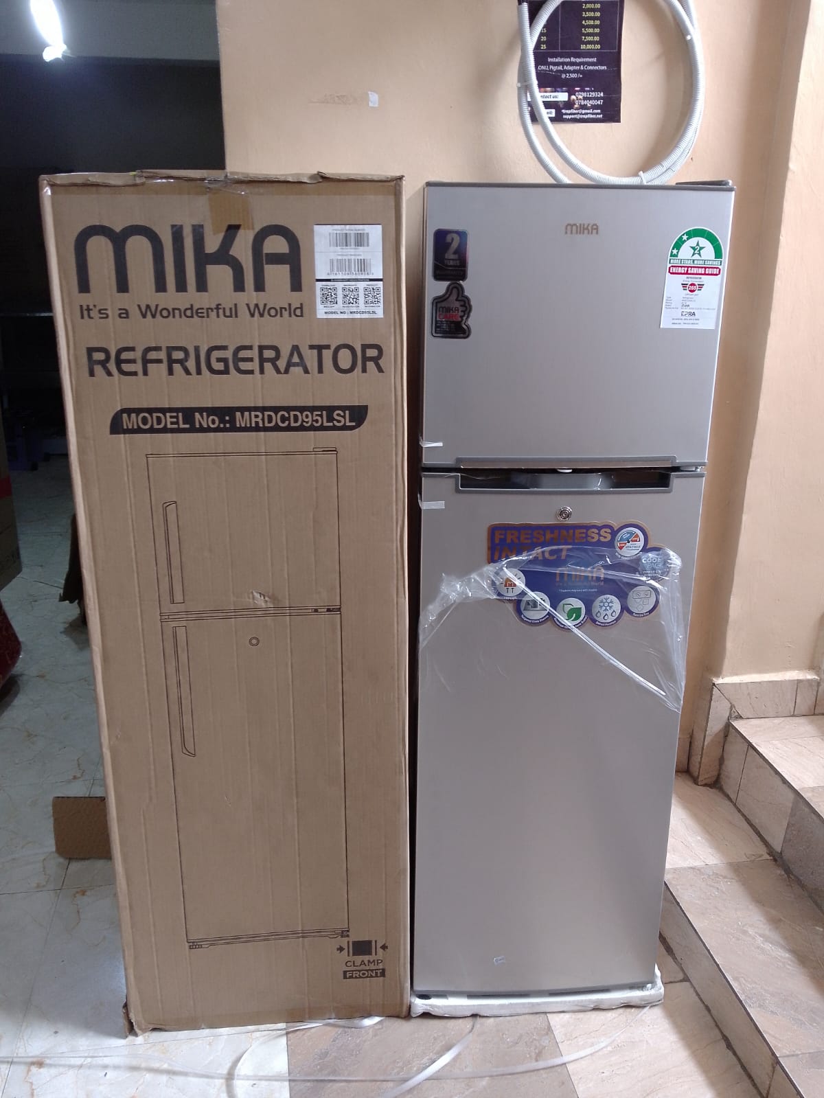 MIKA 168 L DOUBLE DOOR REFRIGERATOR