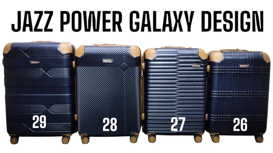 3 IN 1 JAZZ POWER GALAXY DESIGN  ABS FIBER TRAVELL SUITCASE (SIZE 26) - Lightweight and easy to transport, 3-piece set: large suitcase, medium suitcase, and small carry-on suitcase, 4 spinner wheels .