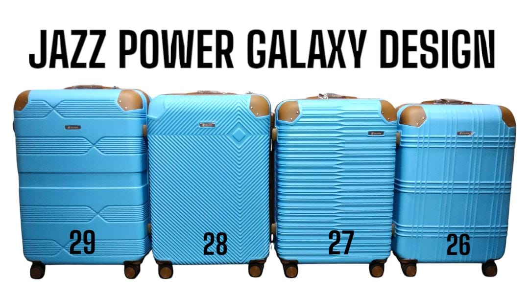 3 IN 1 JAZZ POWER GALAXY DESIGN  ABS FIBER TRAVELL SUITCASE (SIZE 26) - Lightweight and easy to transport, 3-piece set: large suitcase, medium suitcase, and small carry-on suitcase, 4 spinner wheels .