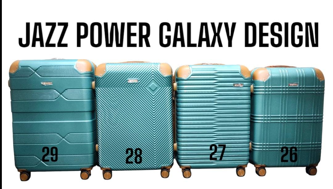 3 IN 1 JAZZ POWER GALAXY DESIGN  ABS FIBER TRAVELL SUITCASE (SIZE 26) - Lightweight and easy to transport, 3-piece set: large suitcase, medium suitcase, and small carry-on suitcase, 4 spinner wheels .