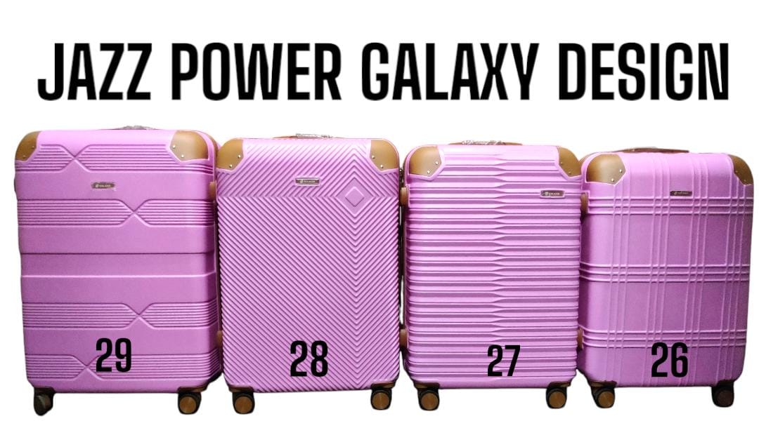 3 IN 1 JAZZ POWER GALAXY DESIGN ABS FIBER TRAVELL SUITCASE (SIZE 27) - Lightweight and easy to transport, 3-piece set: large suitcase, medium suitcase, and small carry-on suitcase, 4 spinner wheels .