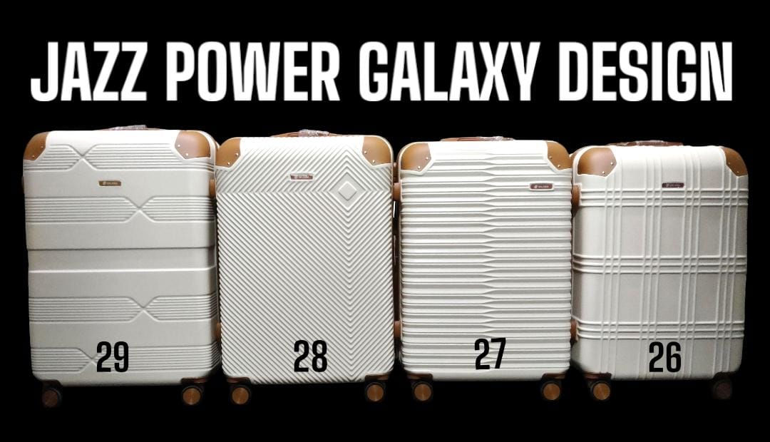 3 IN 1 JAZZ POWER GALAXY DESIGN ABS FIBER TRAVELL SUITCASE (SIZE 27) - Lightweight and easy to transport, 3-piece set: large suitcase, medium suitcase, and small carry-on suitcase, 4 spinner wheels .