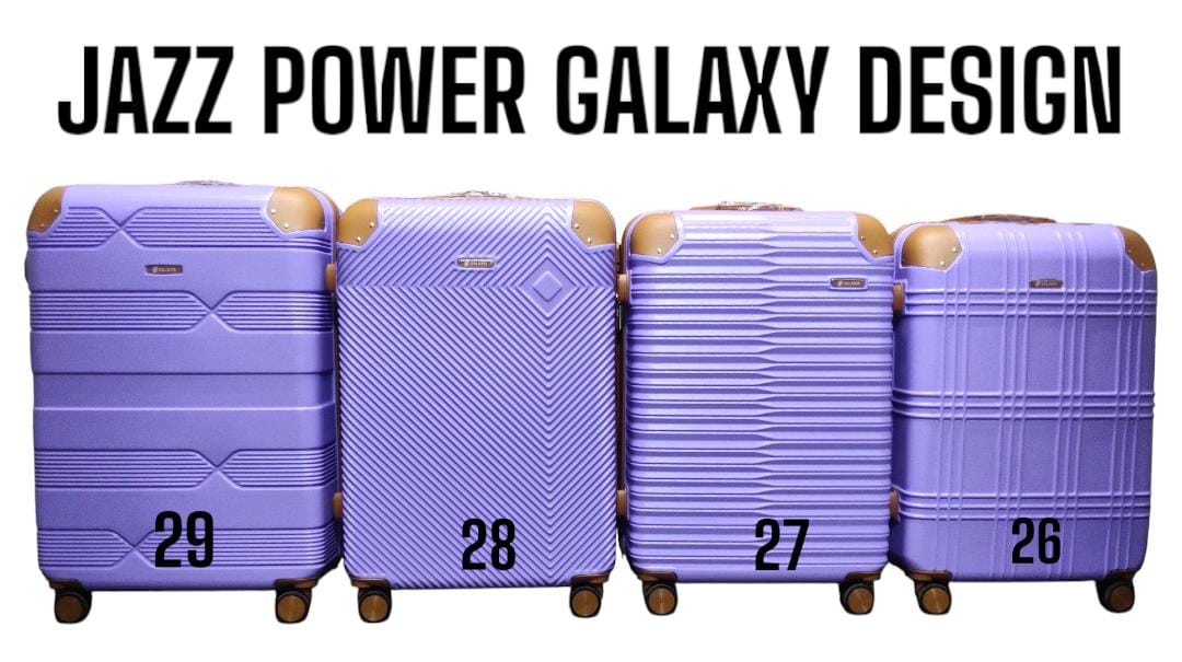 3 IN 1 JAZZ POWER GALAXY DESIGN ABS FIBER TRAVELL SUITCASE (SIZE 28) - Lightweight and easy to transport, 3-piece set: large suitcase, medium suitcase, and small carry-on suitcase, 4 spinner wheels .