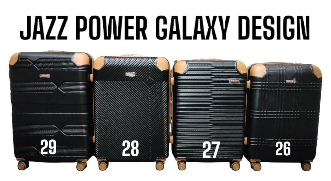 3 IN 1 JAZZ POWER GALAXY DESIGN ABS FIBER TRAVELL SUITCASE (SIZE 28) - Lightweight and easy to transport, 3-piece set: large suitcase, medium suitcase, and small carry-on suitcase, 4 spinner wheels .