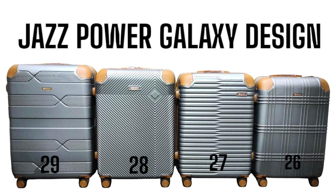 3 IN 1 JAZZ POWER GALAXY DESIGN ABS FIBER TRAVELL SUITCASE (SIZE 29) - Lightweight and easy to transport, 3-piece set: large suitcase, medium suitcase, and small carry-on suitcase, 4 spinner wheels .