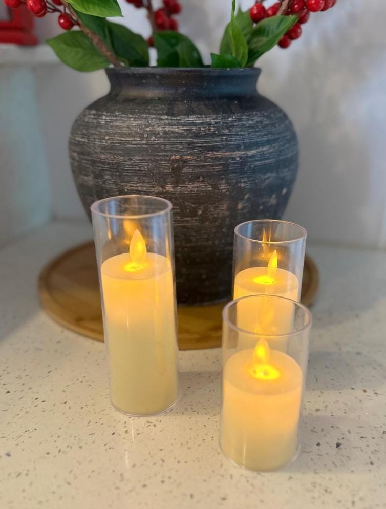 3 IN 1 FLAMELESS LED CANDLE - LED Flameless Candle Flickering Flame Simulated Plastic Safety Candle Light For Wedding Party Home Festival Birthday Decoration.
