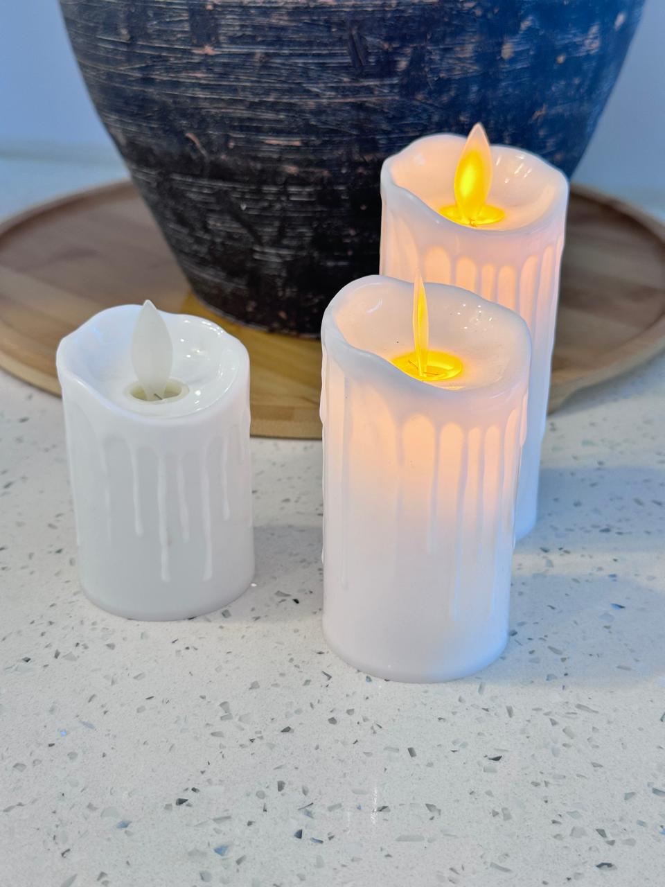 3 IN 1 FLAMELESS LED CANDLE - LED Flameless Candle Flickering Flame Simulated Plastic Safety Candle Light For Wedding Party Home Festival Birthday Decoration.