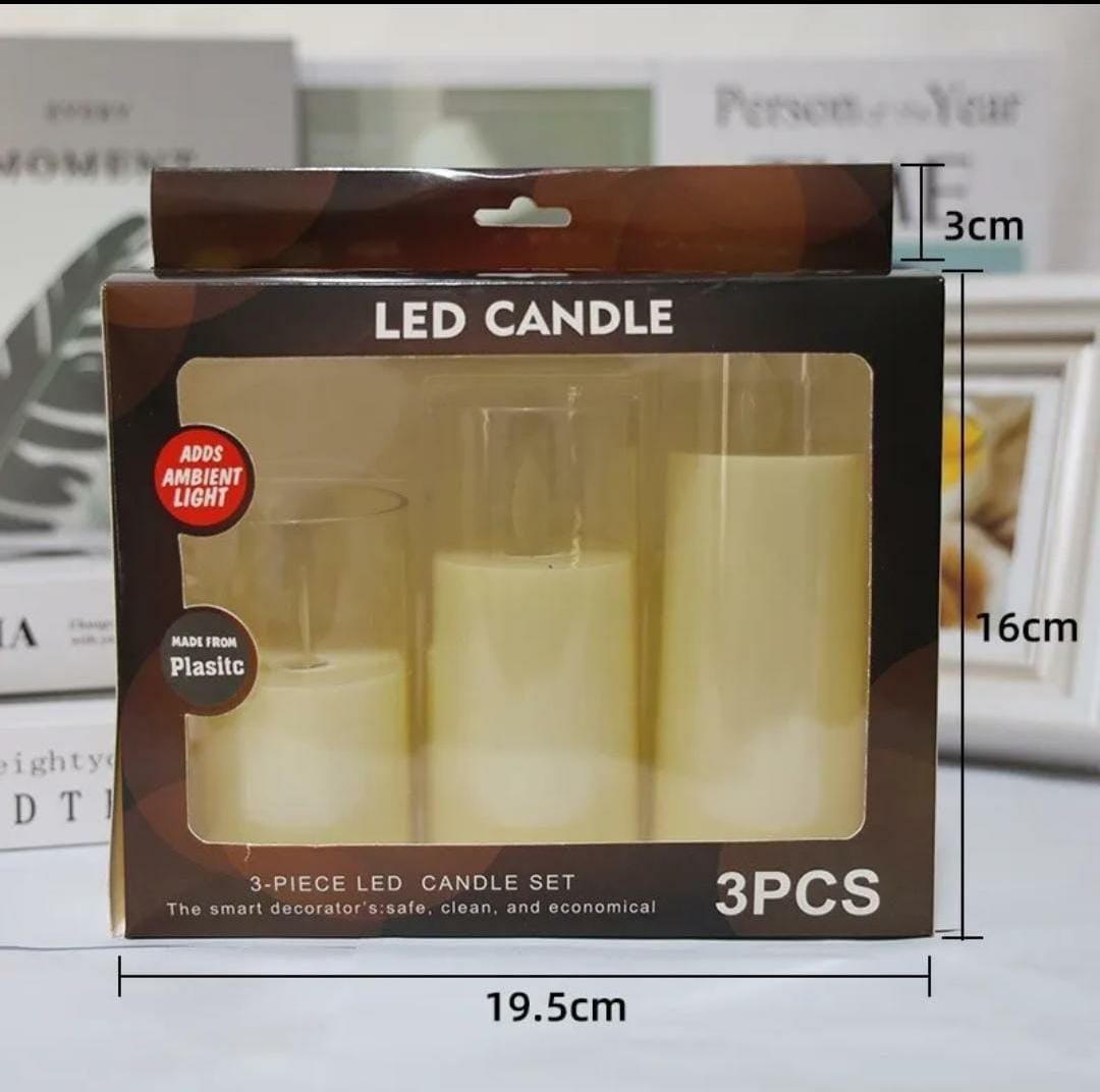 3 IN 1 FLAMELESS LED CANDLE - LED Flameless Candle Flickering Flame Simulated Plastic Safety Candle Light For Wedding Party Home Festival Birthday Decoration.