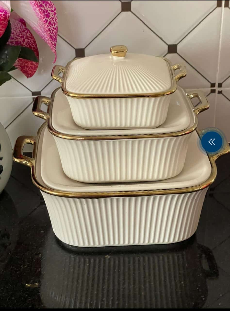 3 PCS CERAMIC SERVING BOWLS - Microwave safe, Dishwasher safe, Eco friendly, Durable, Anti scratch, Space Saver.