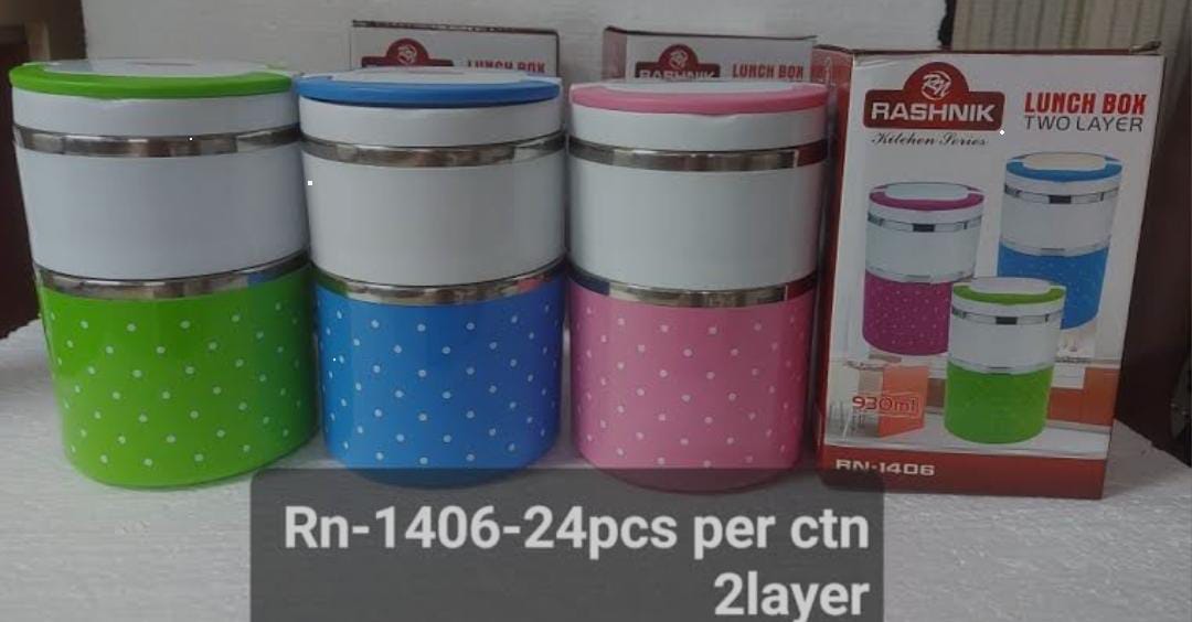 Rashnik 2 Layer Stainless Steel Thermal Insulated Lunch Box - Made from high quality stainless steel, Vacuum technology enables to keep liquid hot/cold for longer duration, Wide mouth for cleaning