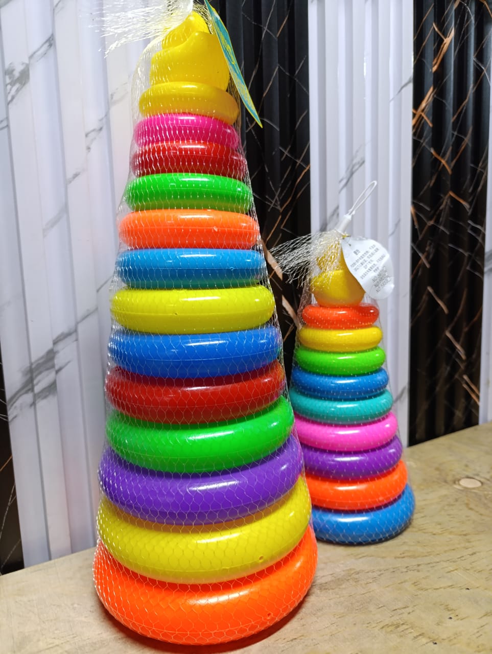 KID'S COLOURFUL PLASTIC STACKING TOWER - Smooth edges, soft material, safe and environmentally friendly, exquisite workmanship, smooth and not hurting hands, Improves baby's analytical power.