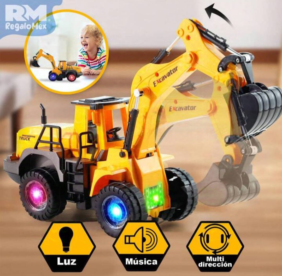 Baby Simulation Engineering Car Toy (Excavator Bulldozer) - Cultivates children's imagination and ability and bring great fun, It's very cool for children when they are hit, wonder gift for children.
