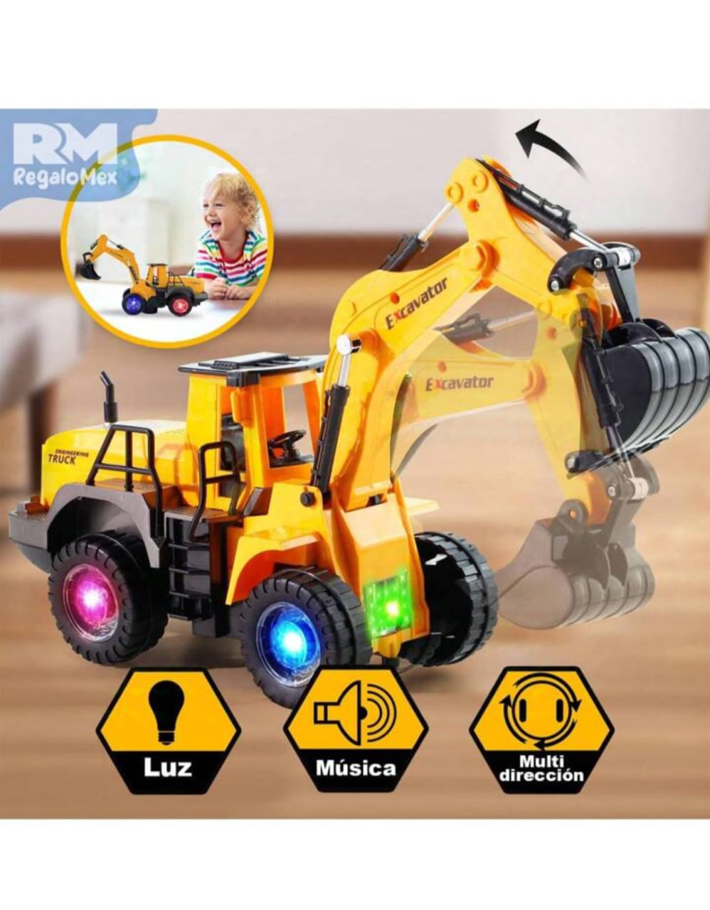 Baby Simulation Engineering Car Toy (Excavator Bulldozer) - Cultivates children's imagination and ability and bring great fun, It's very cool for children when they are hit, wonder gift for children.