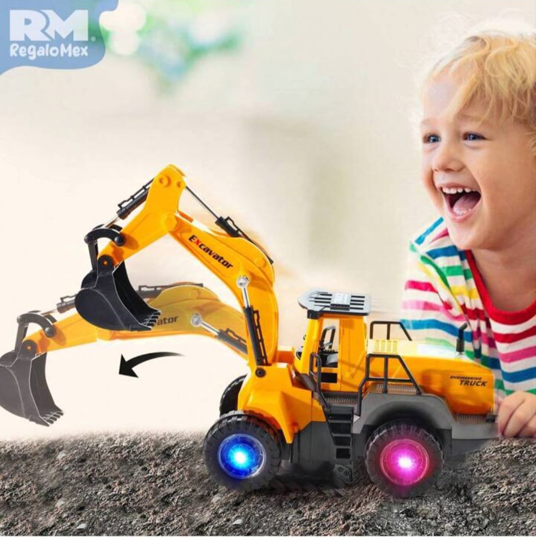 Baby Simulation Engineering Car Toy (Excavator Bulldozer) - Cultivates children's imagination and ability and bring great fun, It's very cool for children when they are hit, wonder gift for children.