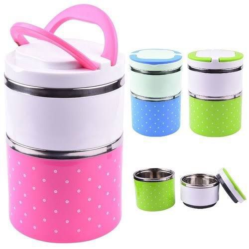 Rashnik 2 Layer Stainless Steel Thermal Insulated Lunch Box - Made from high quality stainless steel, Vacuum technology enables to keep liquid hot/cold for longer duration, Wide mouth for cleaning
