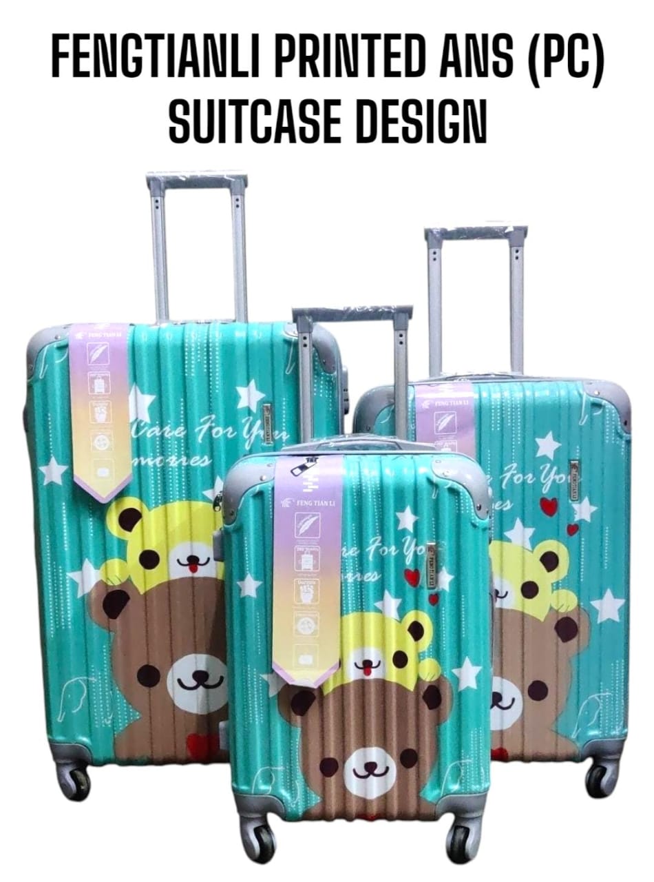 3 IN 1 FENGTIANLI PRINTED ABS(PC) SUITCASES (SIZE 27) - Impact-resistant shell, ample storage for all your travel essentials, smooth-rolling multidirectional wheels .