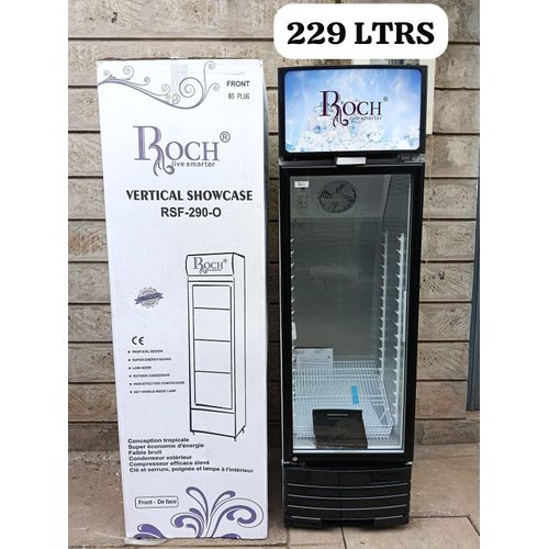 ROCH 229 Litres Vertical Showcase Refrigerator – Display Fridge, Energy Efficient, Large Capacity (Model RSF-290-O)