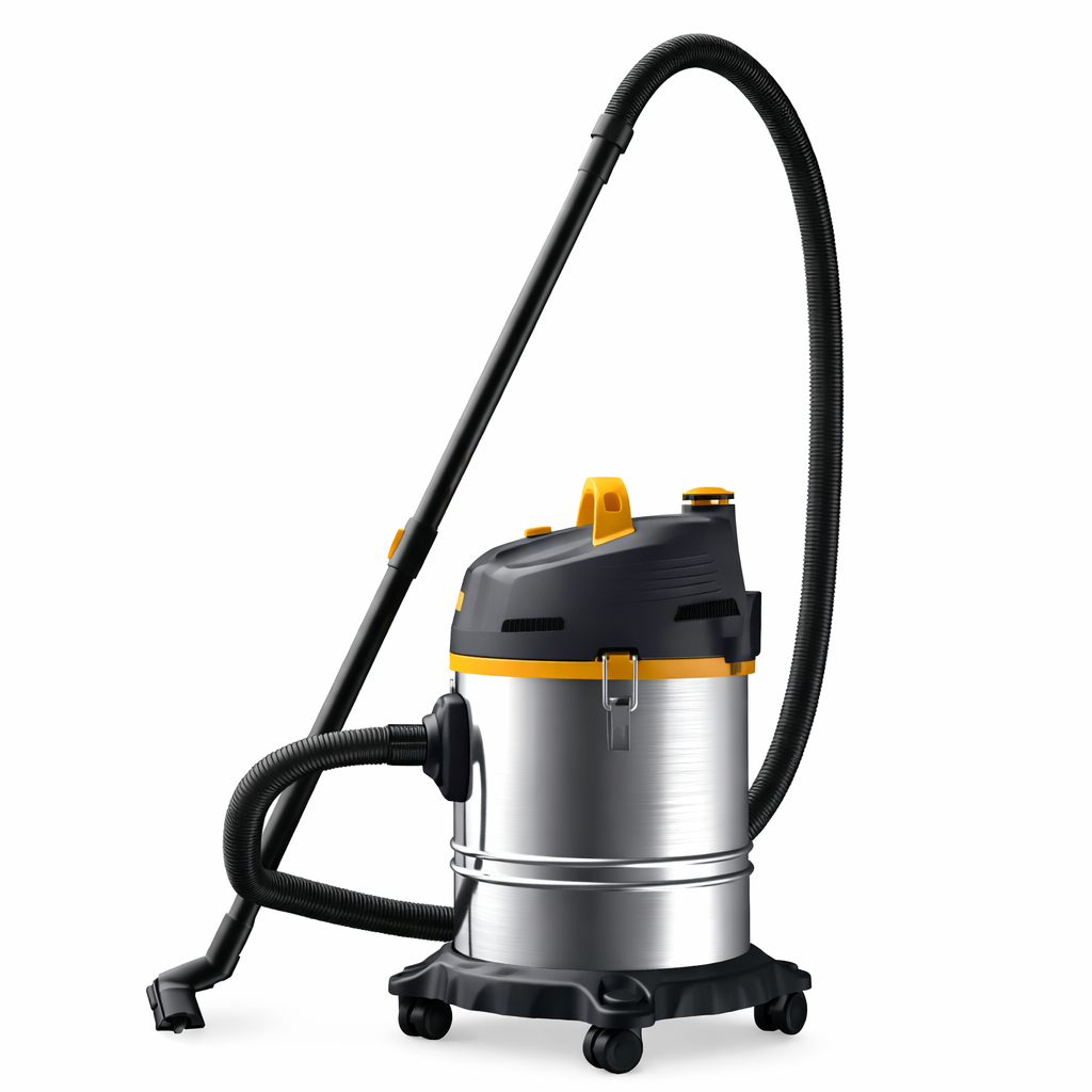25 Litres Wet and Dry Vacuum Cleaner – Heavy Duty High Power Multi-Surface Cleaner, Wet and dry dual cleaning function, Powerful motor with strong suction, Durable stainless steel body.