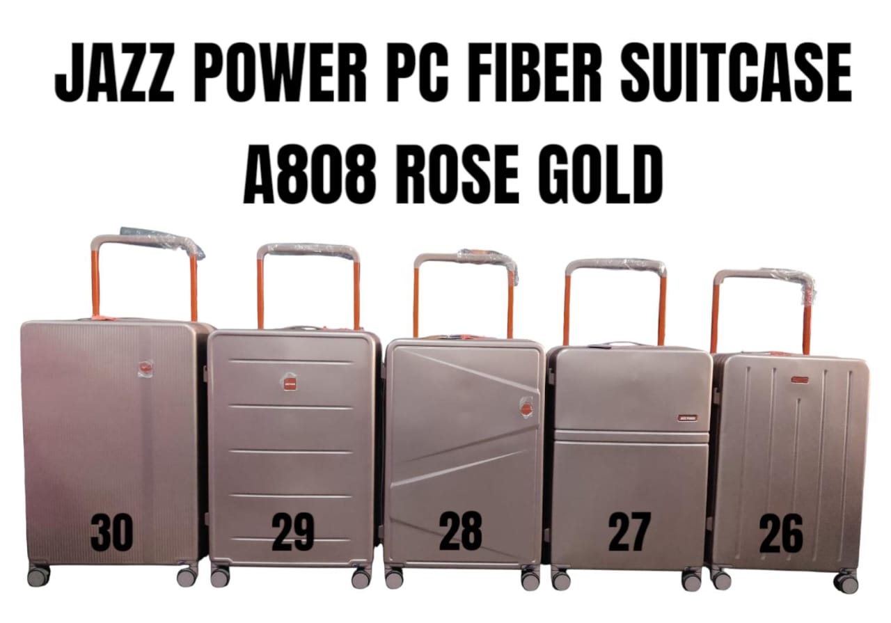 3-in-1 Jazz Power PC Fibre Suitcase Set – 30" Durable, Lightweight Travel Luggage, Sleek Jazz Power design for a modern, stylish travel look, Smooth-rolling wheels and telescopic handles.