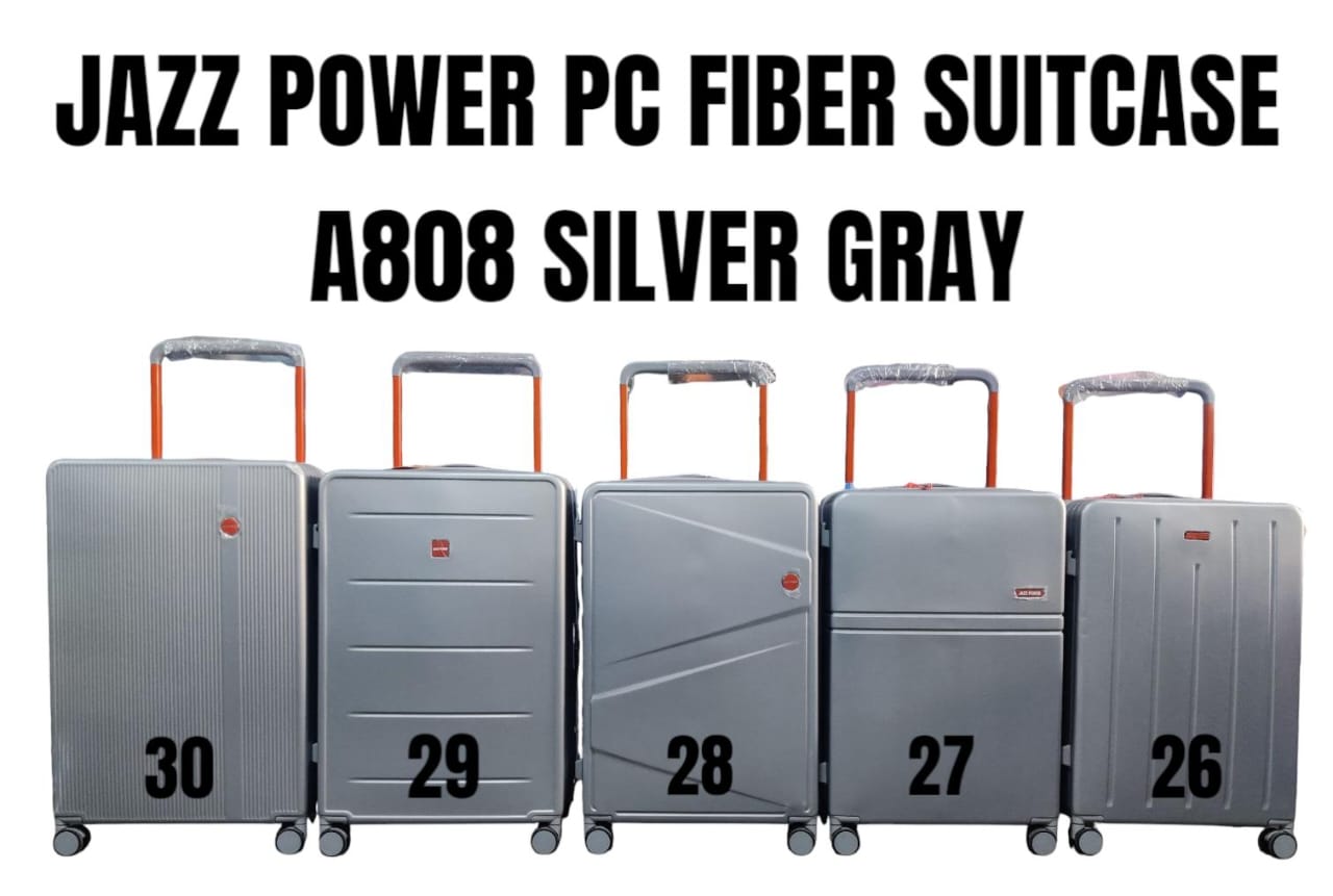 3-in-1 Jazz Power PC Fibre Suitcase Set – 30" Durable, Lightweight Travel Luggage, Sleek Jazz Power design for a modern, stylish travel look, Smooth-rolling wheels and telescopic handles.