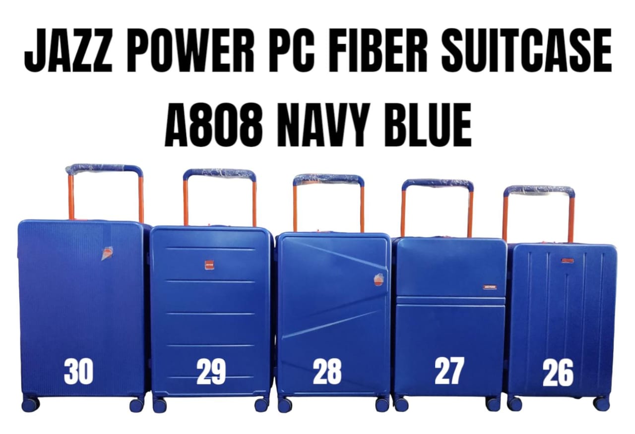 3-in-1 Jazz Power PC Fibre Suitcase Set – 30" Durable, Lightweight Travel Luggage, Sleek Jazz Power design for a modern, stylish travel look, Smooth-rolling wheels and telescopic handles.