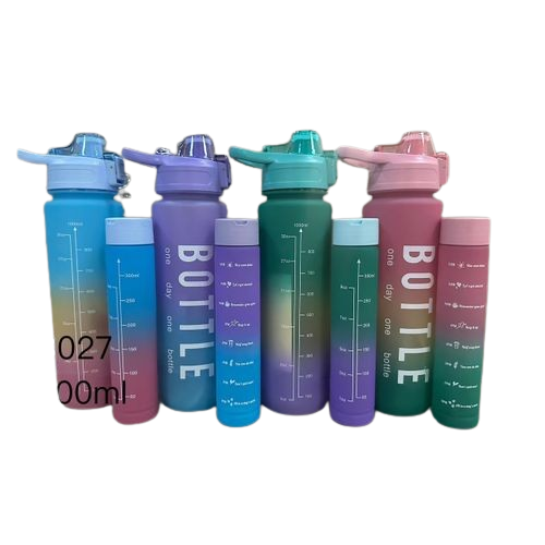 2-in-1 Motivational Water Bottle – Fitness & Hydration Tracker, Motivational time markers to track daily water intake,Durable, BPA-free, and eco-friendly material,Leakproof lid for safe, on-the-go use