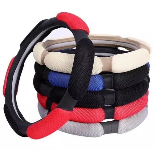 NON BRANDED ANT-SLIP CAR STEERING WHEEL COVERS - Breathable anti-slip steering wheel covers conceal UV damage and protects your steering wheels from warping and cracking .