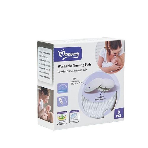 6 PCS SET OF MOMEASY WASHABLE BREAST PADS - The pads can effectively prevent milk overflow, leak-proof,fabric is comfortable and soft, does not stimulate the skin, Washable & Strong.